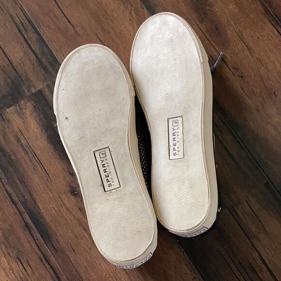 Sperry Top-Sider Angelfish Black And Gold Polkadot Red Interior Size 6 - Picture 8 of 10